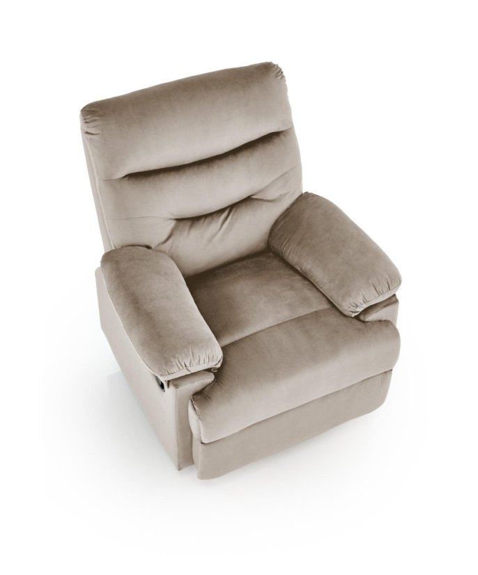 Relaxačné polohovacie kreslo DRAGER - zamatová látka, béžová