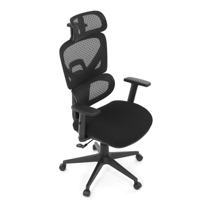 Ergonomická kancelárska stolička DENEB — čierny mesh poťah