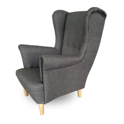 Dětské křeslo ušák VISBY JUNIOR - masiv, látka, tmavě šedá Kupžidle