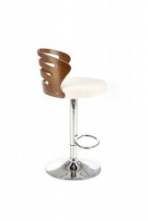 Barová stolička ARTUR — kov, látka, orech/biela