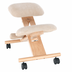 Ergonomická klekačka GROCO – krémová látka, dřevo buk, Kondela