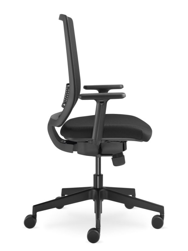 Kancelářská židle LYRA Air s područkami – synchronní mechanika, síť, černá LD Seating