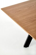 Jídelní rozkládací stůl CAPITAL –⁠ 160x90x76 (+40), dub/kov, černý