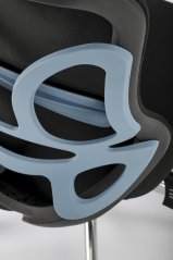 Kancelárska ergonomická stolička GILBERTO — kov, látka, sieť, čierna