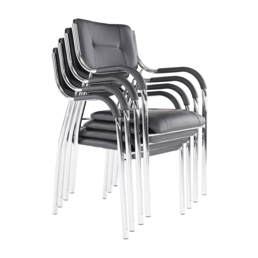 Konferenčná stolička ILHAM — kov, látka, čierna