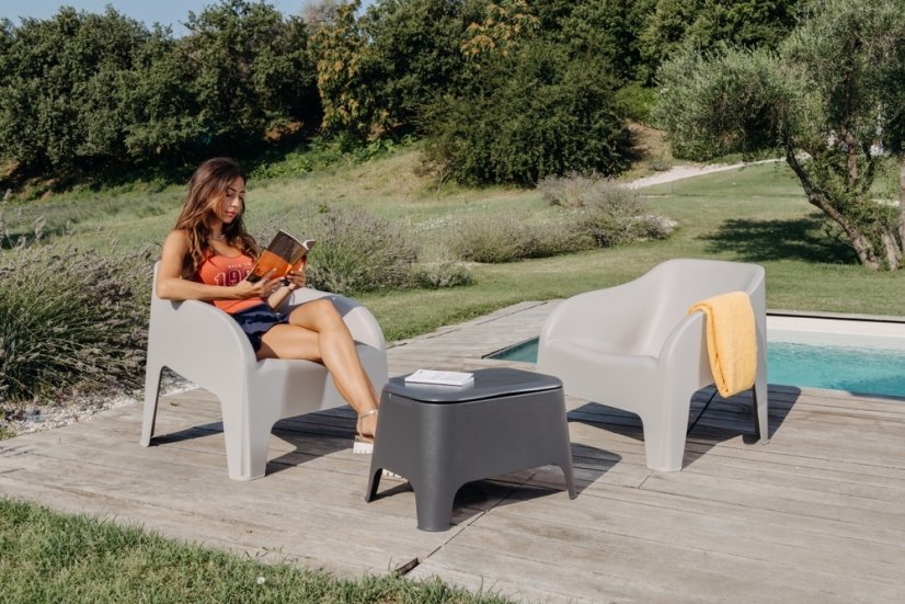 PETRA ARMCHAIR plastové křeslo - šedá