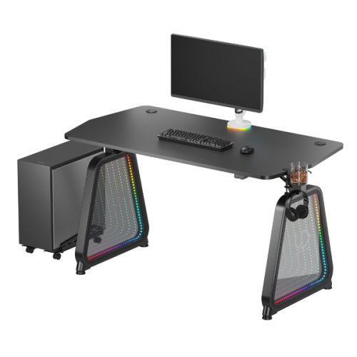 Herní stůl UTRADESK BOOSTER - 136 cm, podsvícený, černý