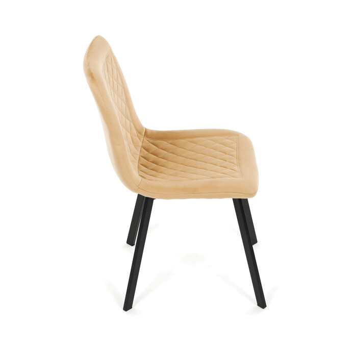 Elegantná jedálenská stolička NOX – žltý zamat, čierny kov Autronic