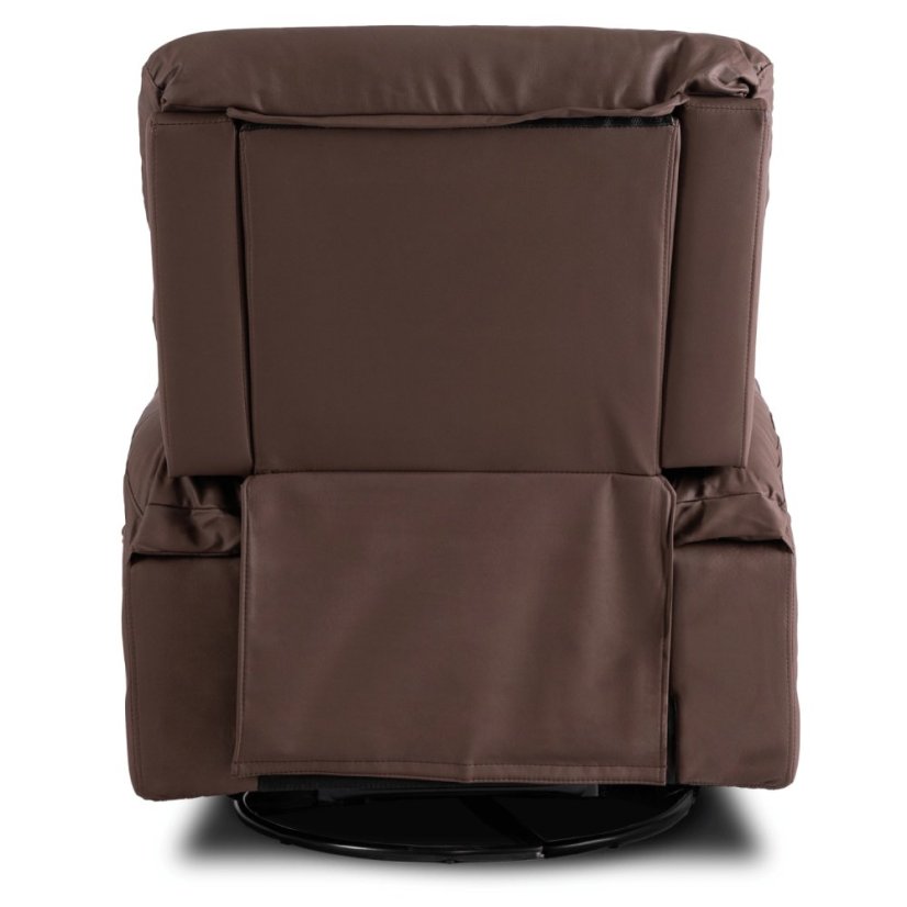 Masážne kreslo BRUCE – Polohovateľné, komfortné, hnedá ekokoža