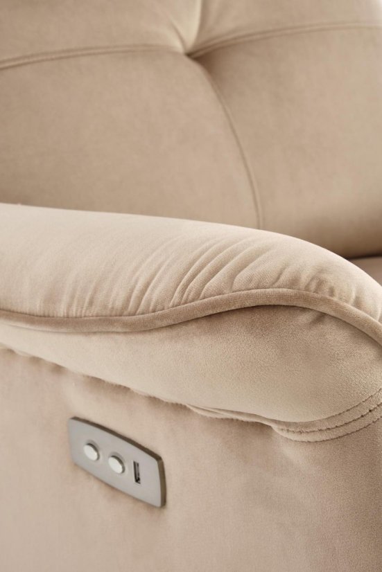 TV kreslo SEMIR s elektrickým polohovaním - látka, béžová