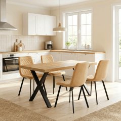 Elegantná jedálenská stolička NOX – žltý zamat, čierny kov Autronic