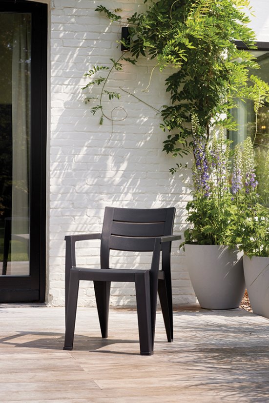 Zahradní křeslo JULIE — plast, grafit