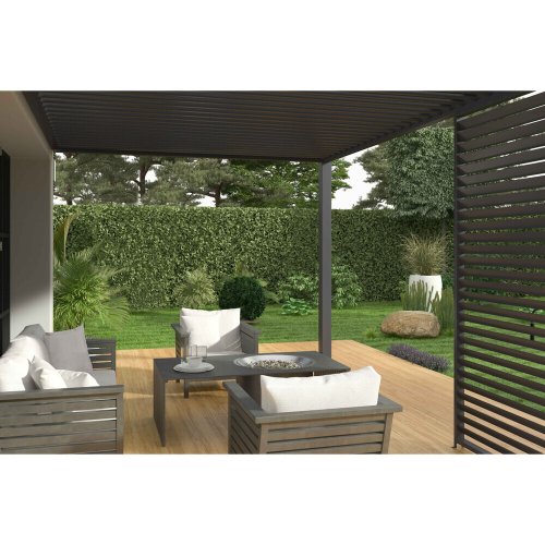 Bioklimatická pergola INTRO PLUS 4x3 m, hliník - do stěny