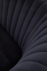 Designové křeslo CROWN — kov, látka, černé Halmar