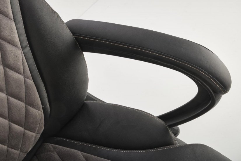 Kancelárske kreslo GANDALF — ekokoža, čierna / šedá