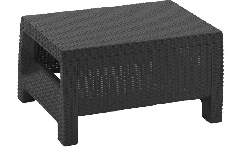 Zahradní stolek malý — umělý ratan, 77×57×42, antracit