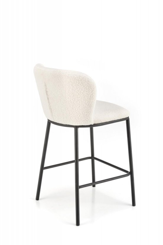 Barová židle POLIS — kov, látka, krémová Halmar