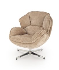 Designové křeslo GUIDO — kov, látka, béžová Halmar