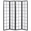 Elegantný 4-dielny paraván PARVIO z masívneho smrekového dreva s čiernym lakom Autronic