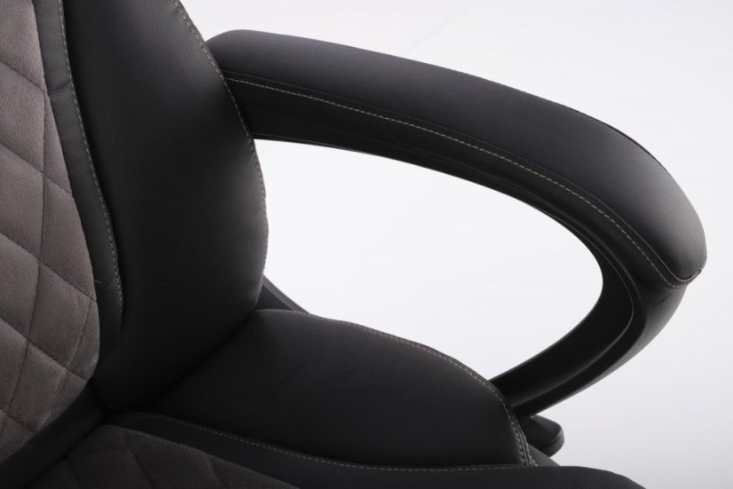 Kancelárske kreslo GANDALF — ekokoža, čierna / šedá