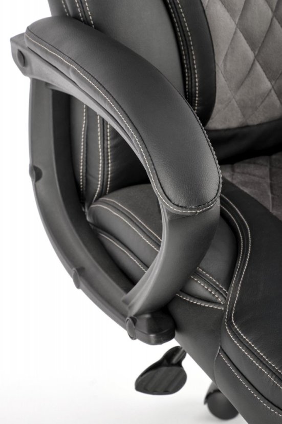 Kancelárske kreslo GANDALF — ekokoža, čierna / šedá