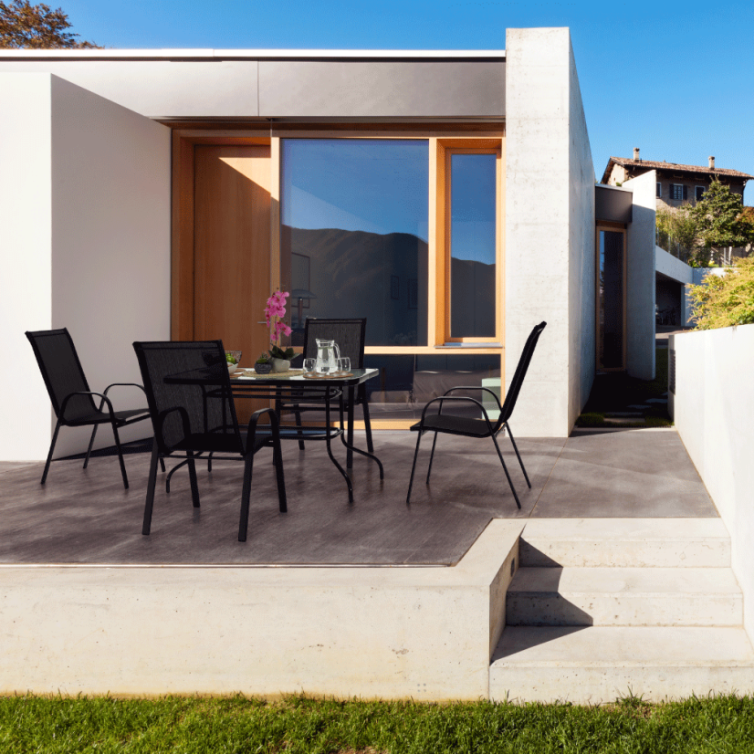 Zahradní židle ALDERA — kov, látka, tmavě šedá Kondela