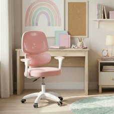Dětská židle LOLA -  s výškově nastavitelným růžovým síťovaným sedákem Autronic