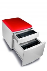 Pojazdný kontajner Mayer 32W8 30 461 — biely, červený aquaclean