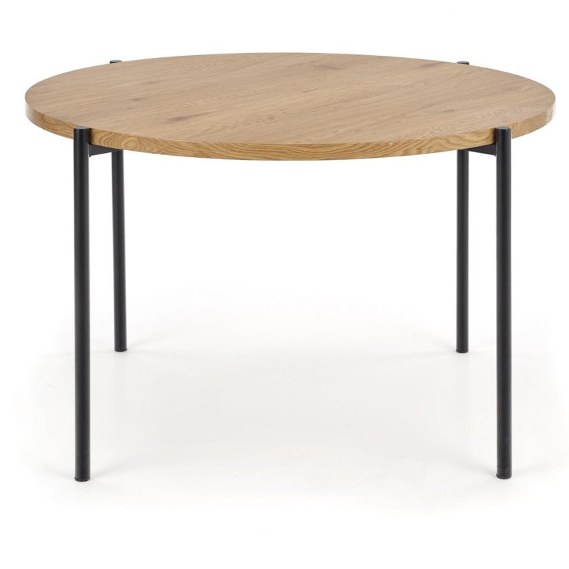 Jídelní kulatý stůl MORGAN –? 120x76, zlatý dub, černý Halmar