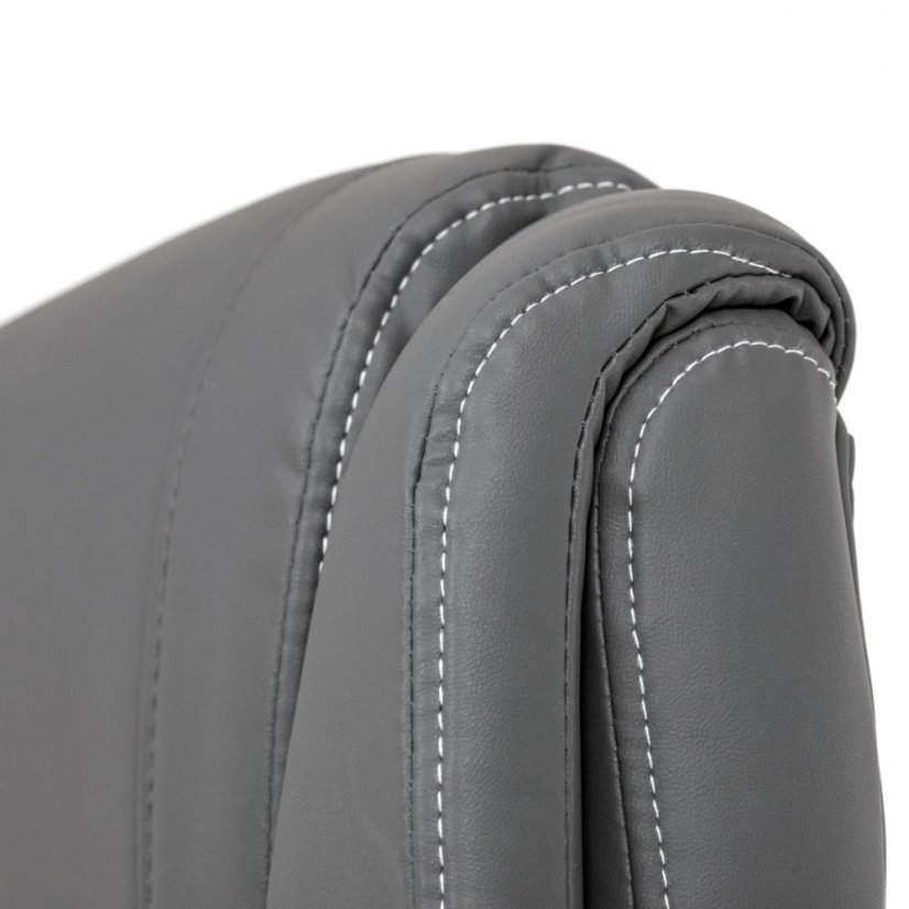 Kancelárske kreslo CYRUS — kov, ekokoža, siva