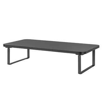 Ergonomický stojan na monitor Powerton – čierny, oceľ a drevotrieska Lama