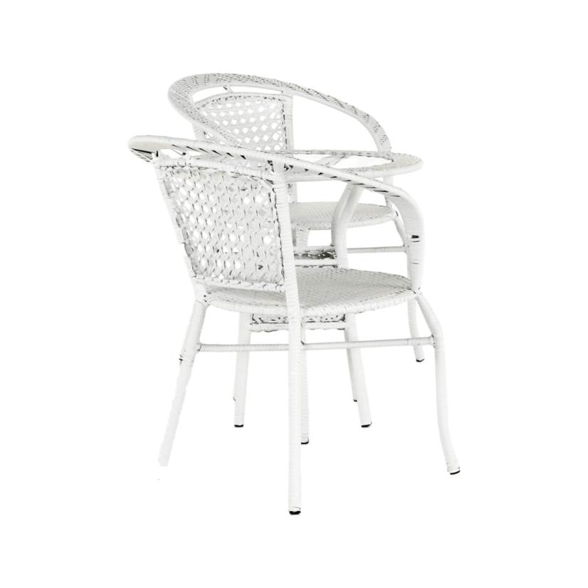 Zahradní set JENAR 1 + 2 – umělý ratan, bílá Kondela