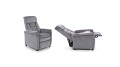 Polohovacia TV kreslo JORDAN - látka, sivá