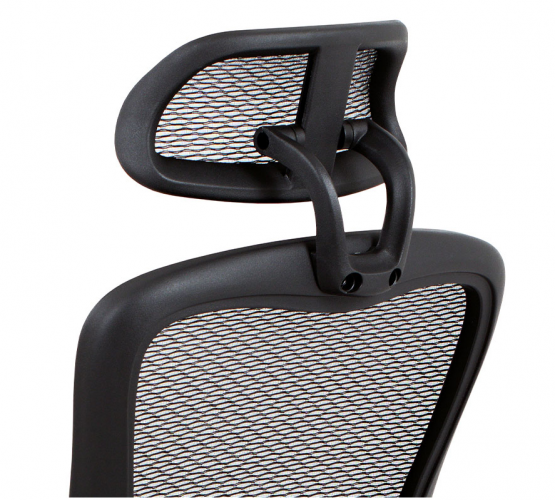 Kancelářská ergonomická židle MET — černá, s podhlavníkem a područkami