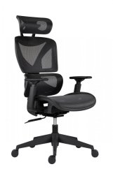 Kancelárska ergonomická stolička ESTER — sieť, čierna, nosnosť 130 kg