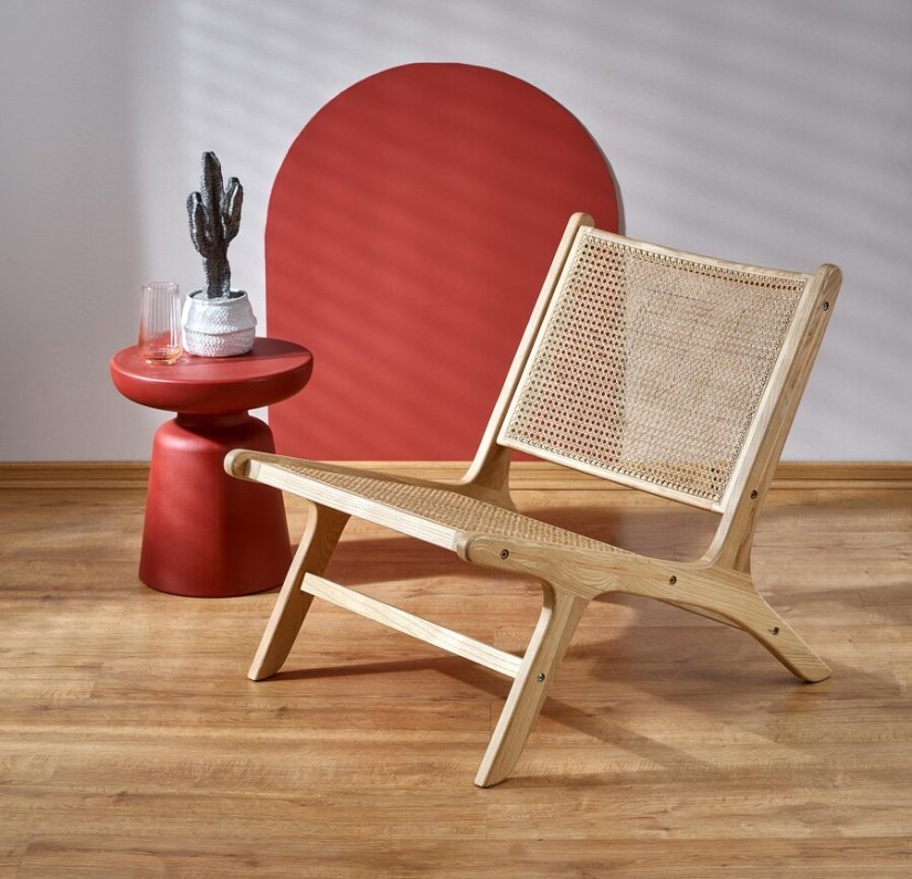 Zahradní židle FODEN II — masiv, přírodní ratan Halmar