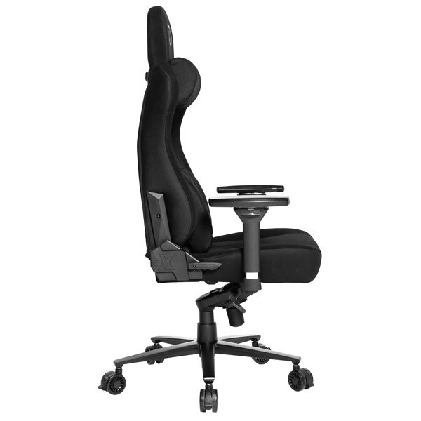 Herní křeslo Ultradesk Throne – kov, látka, černá, nosnost 150 kg