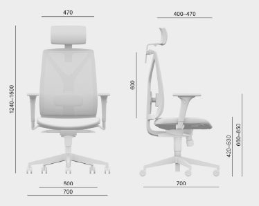 Kancelářská židle LEAF 503 s podhlavníkem a područkami – synchronní mechanika, síť, černá-šedá LD Seating