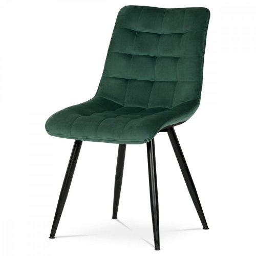 Jedálenská stolička BECCA — kov, látka, čierna / zelená