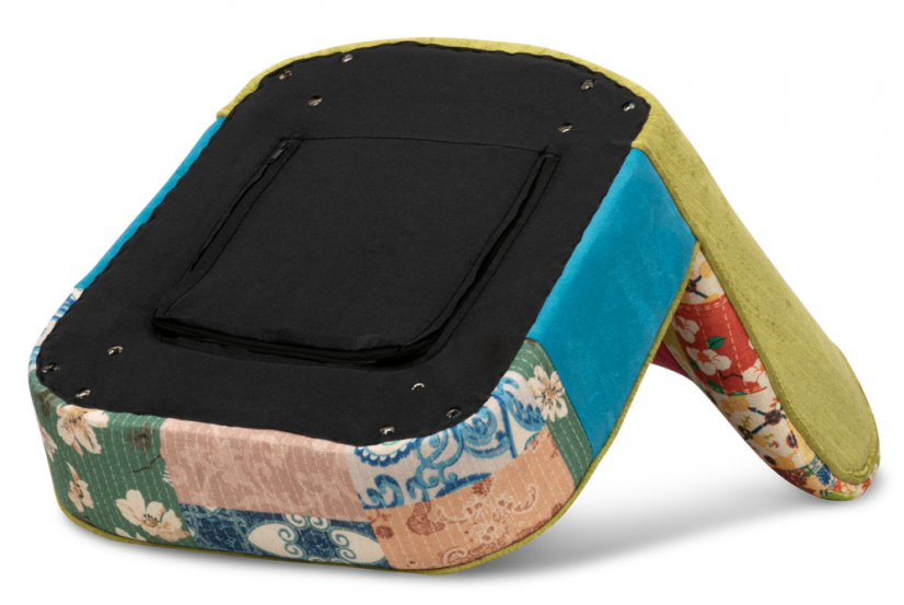 Francouzské křesílko TIMIS - masiv kaučukovník, patchwork