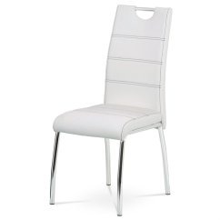 Jedálenská stolička LAVENA - bielá, hladká ekokoža
