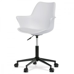 Kancelářská židle NIDORA — plast, ekokůže, ocel, černá / bílá Autronic