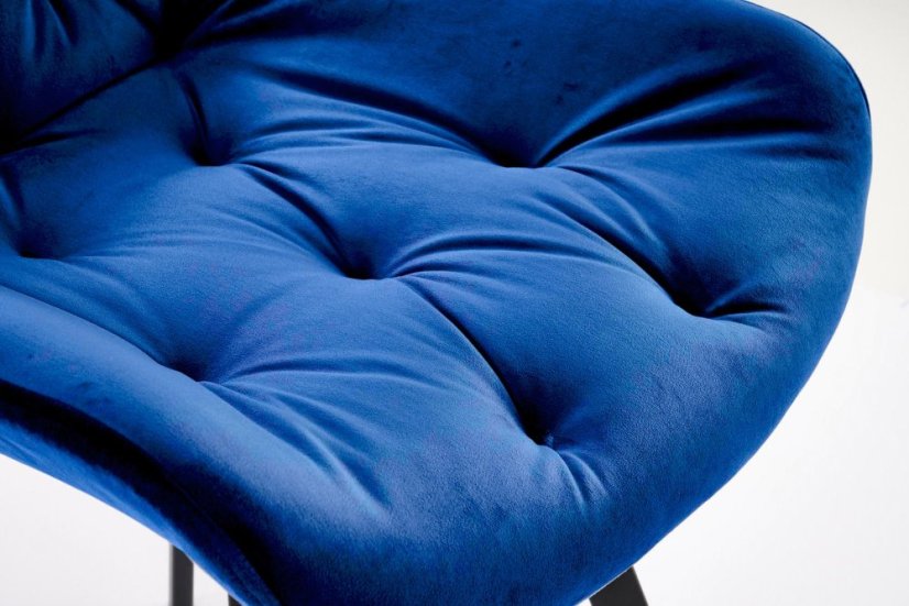 Elegantná otočná modrá zamatová stolička BECKY Halmar