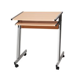 PC stůl na kolečkách KARA - kov, dekor dub sonoma IDEA nábytek