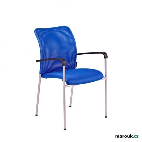 Jednací kovová židle Office Pro TRITON GRAY – s područkami, více barev - Čalounění Dike: Modrá DK 90