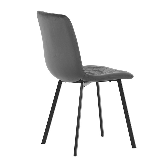 Elegantná jedálenská stolička NOX – sivý zamat, čierny kov Autronic