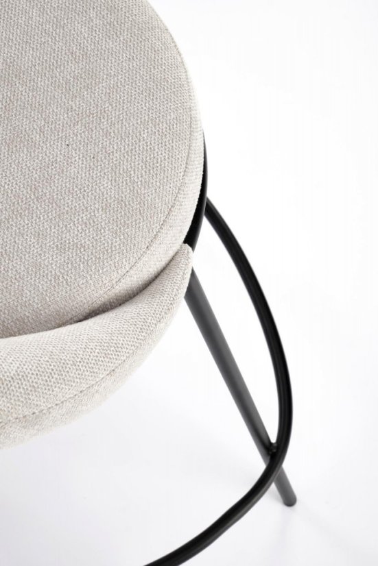 Barová stolička KLINT — oceľ, látka, béžová