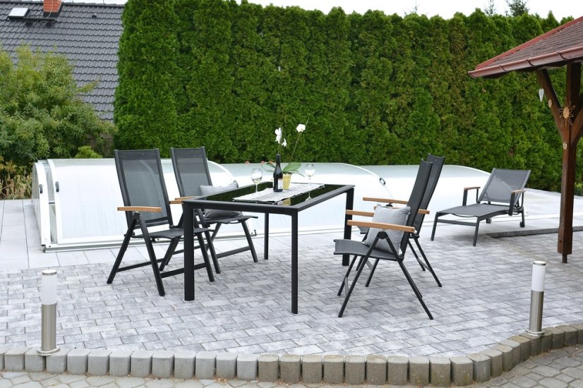 Zahradní hliníkový stůl ANGELA  - 160x90x74 cm, černá