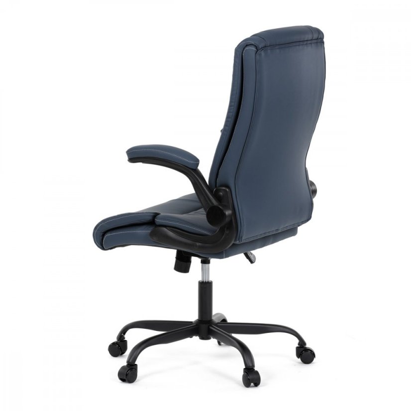 Kancelárske kreslo CYRUS — kov, ekokoža, modrá