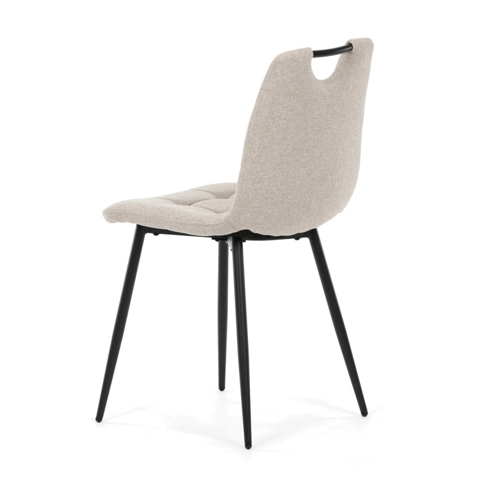 Jedálenská stolička FORMA – béžová látka, čierne kovové nohy Autronic